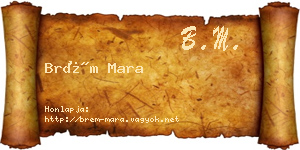 Brém Mara névjegykártya